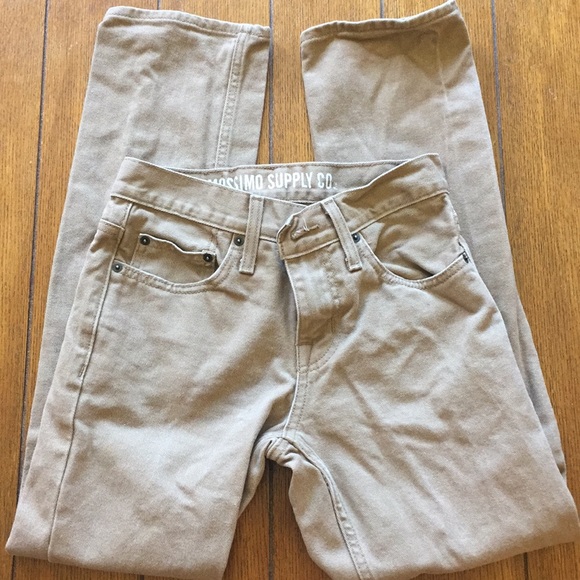 MOSSIMO Khaki Tan Jeans Slim Straight Leg Size 26 X 28 Classic - Picture 3 of 7